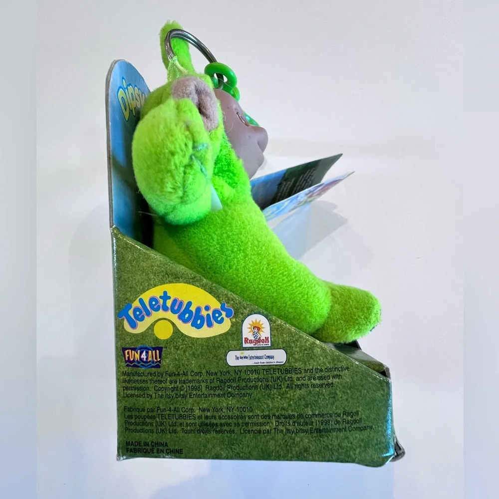 Dipsy Green Teletubbies Clip-on Vintage Collectible in original packaging & tags